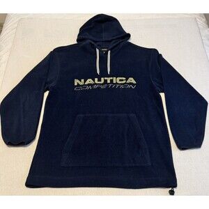 Vintage Nautica Competition 90’s Baggy Mens Hoodie Blue Size Large Fleece Y2K